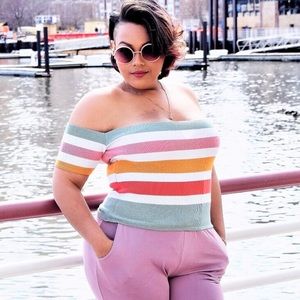 Multi-Striped Crop Top